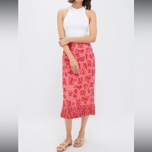 Tuckernuck (Hyacinth House) Coral Patterned Midi Skirt